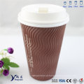 Impressão Flexo Kraft Ripple Wall Coffee Paper Cup